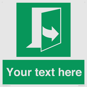 Custom sign safe condition door opens pulling left hand side